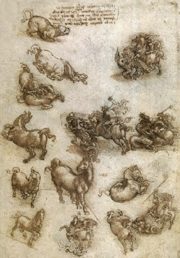 لئوناردو داوینچى ــ طرح هایى براى مطالعۀ اسب و حالت هاى آن